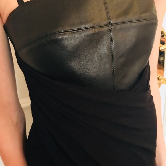Bailey 44 fitted mini dress with leather - Picture 3 of 4